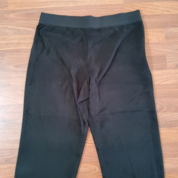 Talbots Velour Velvet Capri Crop Pants 1X Black Wide Leg New - Picture 5 of 7